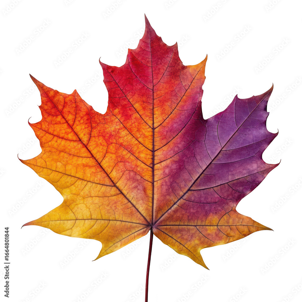 Fototapeta premium Autumn leaf isolated on transparent background
