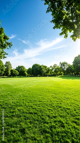 Lush green field under a vibrant blue sky (4)