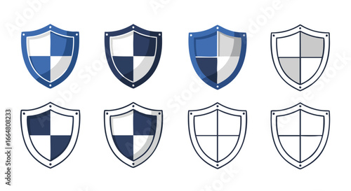 Free Download Vector security emblem collection illustrating different states of defense and protection - GFXLoad