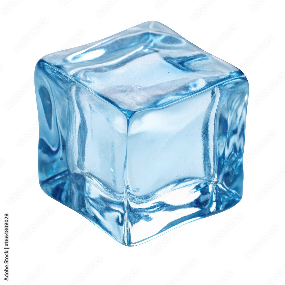 Obraz premium Clear ice cube isolated on transparent background