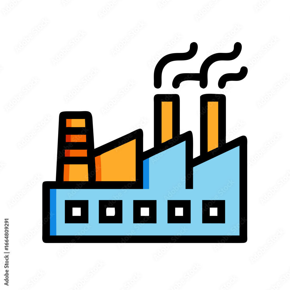 Obraz premium factory icon vector, factory icon vector illustration, industrial factory icon, 