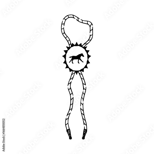 vintage horse bolo tie folk art