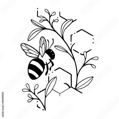 nature's design: bee, branch, and hive