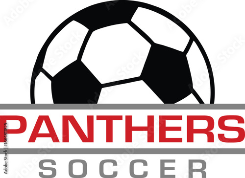 Panthers Soccer Team Design is a fantastic graphic for your soccer team that includes a ball and text. It is great for shirt designs, promotional products of any kind and advertising uses.