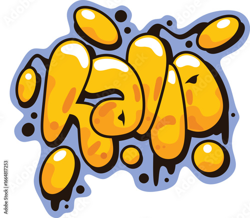  hallo word graffiti text sticker illustration	