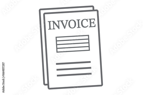 請求書INVOICEを示すビジネス書類アイコンのイラスト