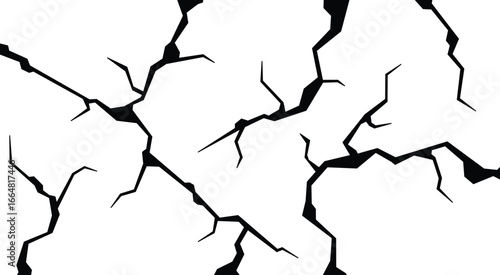 wall cracks, broken grounds , damage surface crack illustration