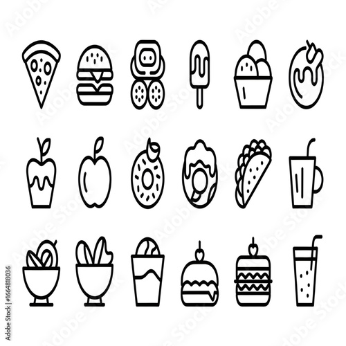 Fast Food Doodle Icon Pack