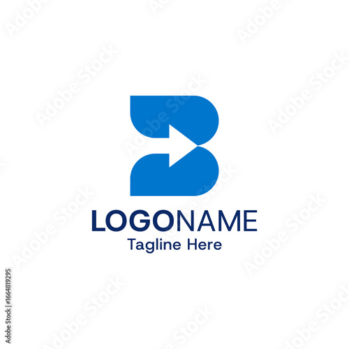 Letter B logo design with arrow concept