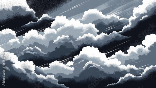 Stormy Night Sky with Dramatic Clouds