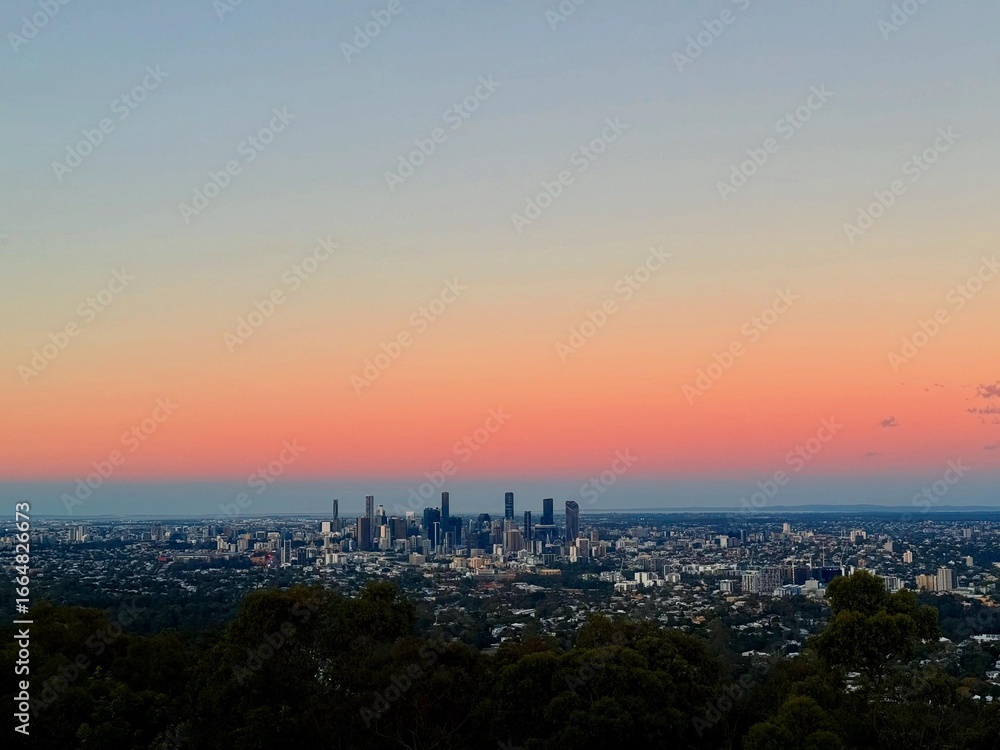 Fototapeta premium sunset over the city