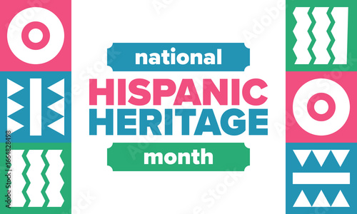 National Hispanic Heritage Month in September and October. Hispanic and Latino Americans culture. Celebrate annual in United States. Poster, card, banner and background. Vector illustration