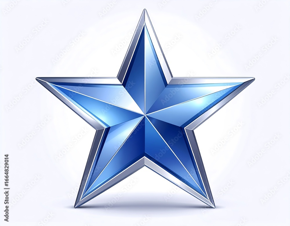 Obraz premium 3D rendered, metallic blue star