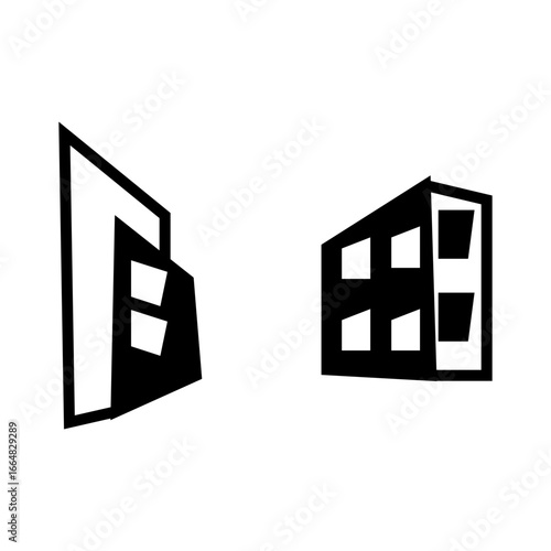 Simple vector illustration of a tall condo building architecture
