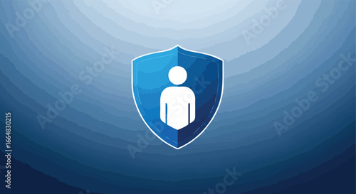 Human Protected Behind Shield: Securing Privacy and Data in the Digital Age concept design