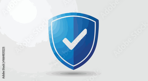 Digital security verification and protection shield design representing trust and safe data, vector illustration and symbol of approval