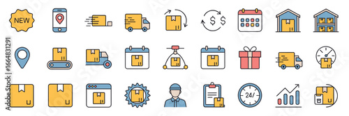 E-Commerce and Shopping Icon Set – Minimalist Retail, Payment, and Storefront Symbols