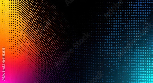 Wallpaper Mural Abstract graphic design with vibrant color transitions and halftone patterns. Torontodigital.ca