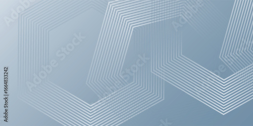Digital abstract background hexagon lines on gray background modern