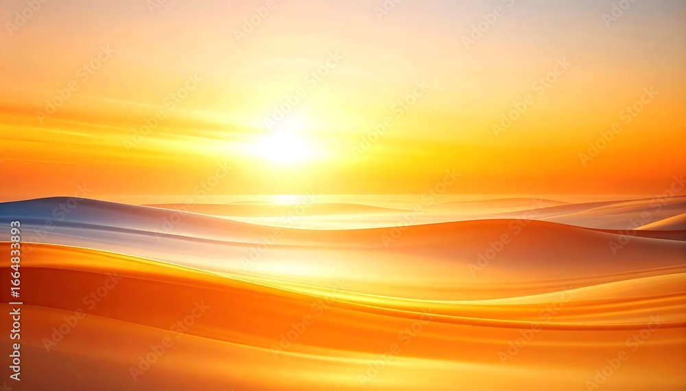 Fototapeta premium Golden Sunset Desert Landscape.