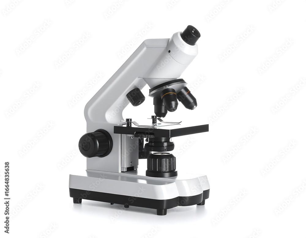 Fototapeta premium White microscope on white background