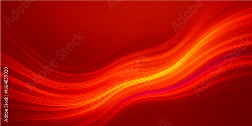 Red abstract background with smooth flowing waves and textured design