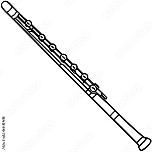 Ornamental Flute Silhouette Design