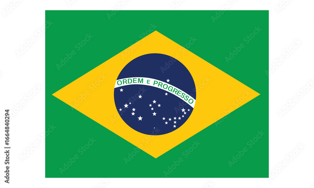 Obraz premium The flag of Brazil. Flag icon. Standard&nbsp;color.
