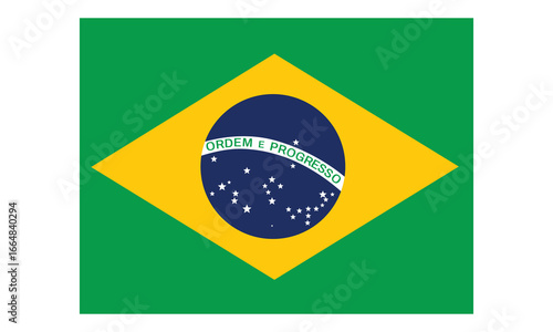 The flag of Brazil. Flag icon. Standard color.