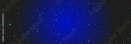 Digital Pixel Explosion. Abstract Virtual Cyber Space Data Flow. Halftone Pixel Effect Round Explosion. Vector Illustration.