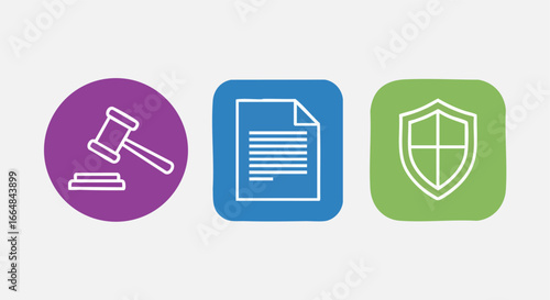 Legal Compliance and Data Protection: A Pictorial Representation of Law Document and Shield representing the concept of Law and Security