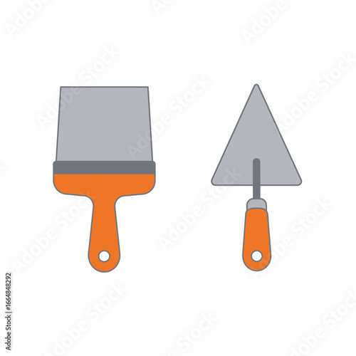 Illustration of a Putty Knife and Trowel Essential Tools for Construction and Home Improvement Projects