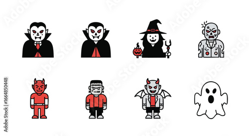 Collection of cute and spooky halloween monsters and characters perfect for celebrating halloween festivities