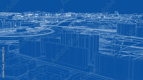 Futuristic City Blueprint