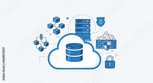 comprehensive cloud computing security infrastructure illustrating data storage and protection protocols