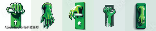 Halloween  shaped doorknob. Vector  illustration  icon set.