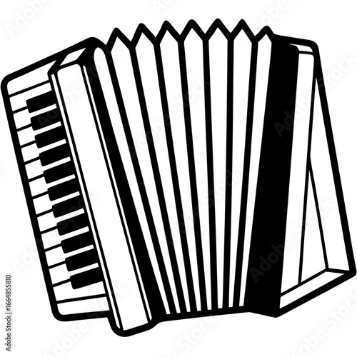 Retro Accordion Music Sketch Vector