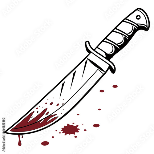 A menacing knife with bloodstains, representing violence, danger, and the potential for harm