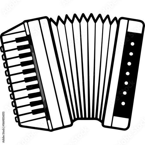 Retro Accordion Music Sketch Vector