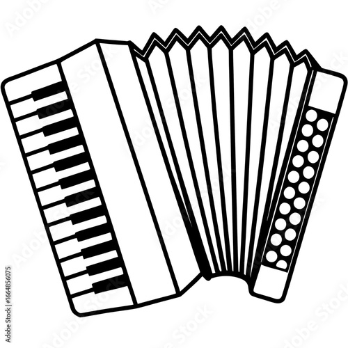 Retro Accordion Music Sketch Vector