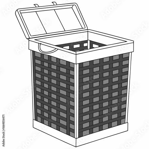 Woven laundry hamper with lid, a storage solution for organizing dirty clothes