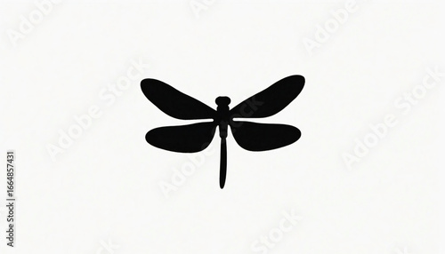 Wallpaper Mural Black Dragonfly Silhouette on White Background Torontodigital.ca