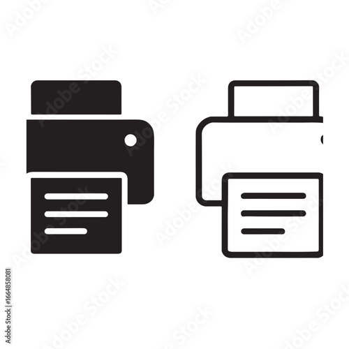 Black and White Printer Icon Set