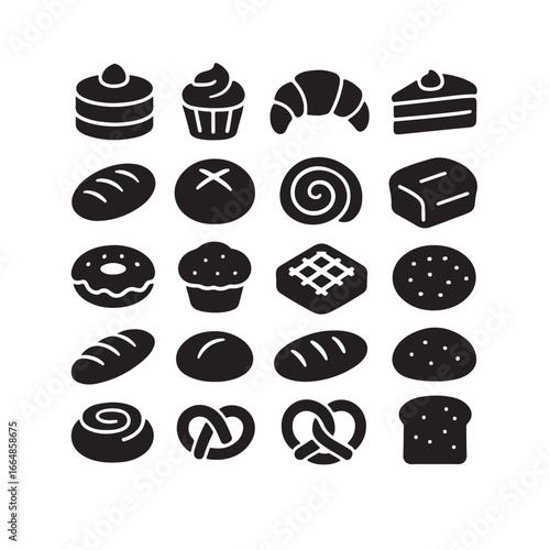 Wallpaper Mural Bakery and Pastry Icons Torontodigital.ca