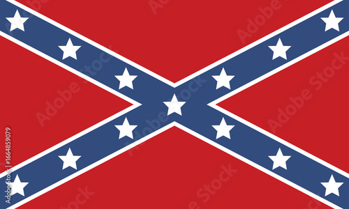 Quadro su tela Historical battle flag of Confederate States of America vector illustration isolated