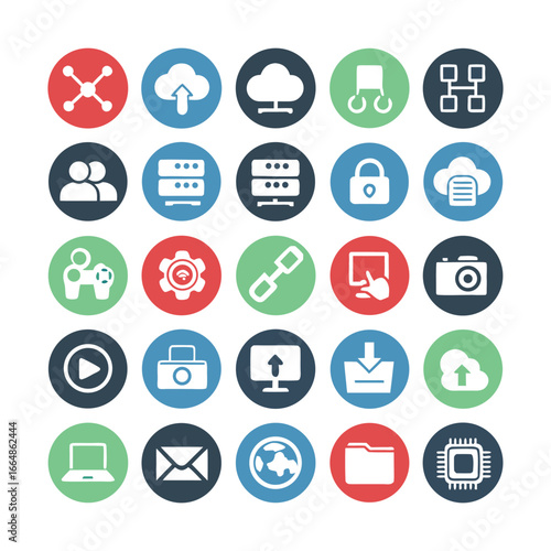 Collection of modern technology and internet service icons