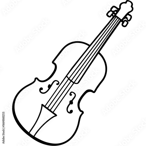 Vintage Cello Line Art Illustration