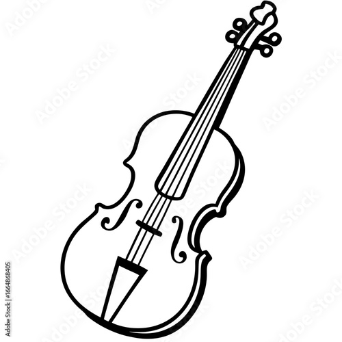 Vintage Cello Line Art Illustration