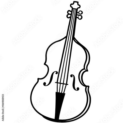 Vintage Cello Line Art Illustration
