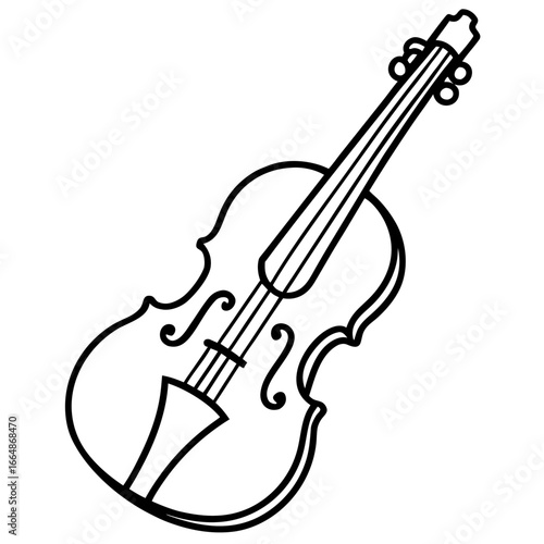 Vintage Cello Line Art Illustration